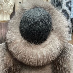 Fox Russian Winter hat and cashmere cape wrap. Beautiful set!  Show stopper!